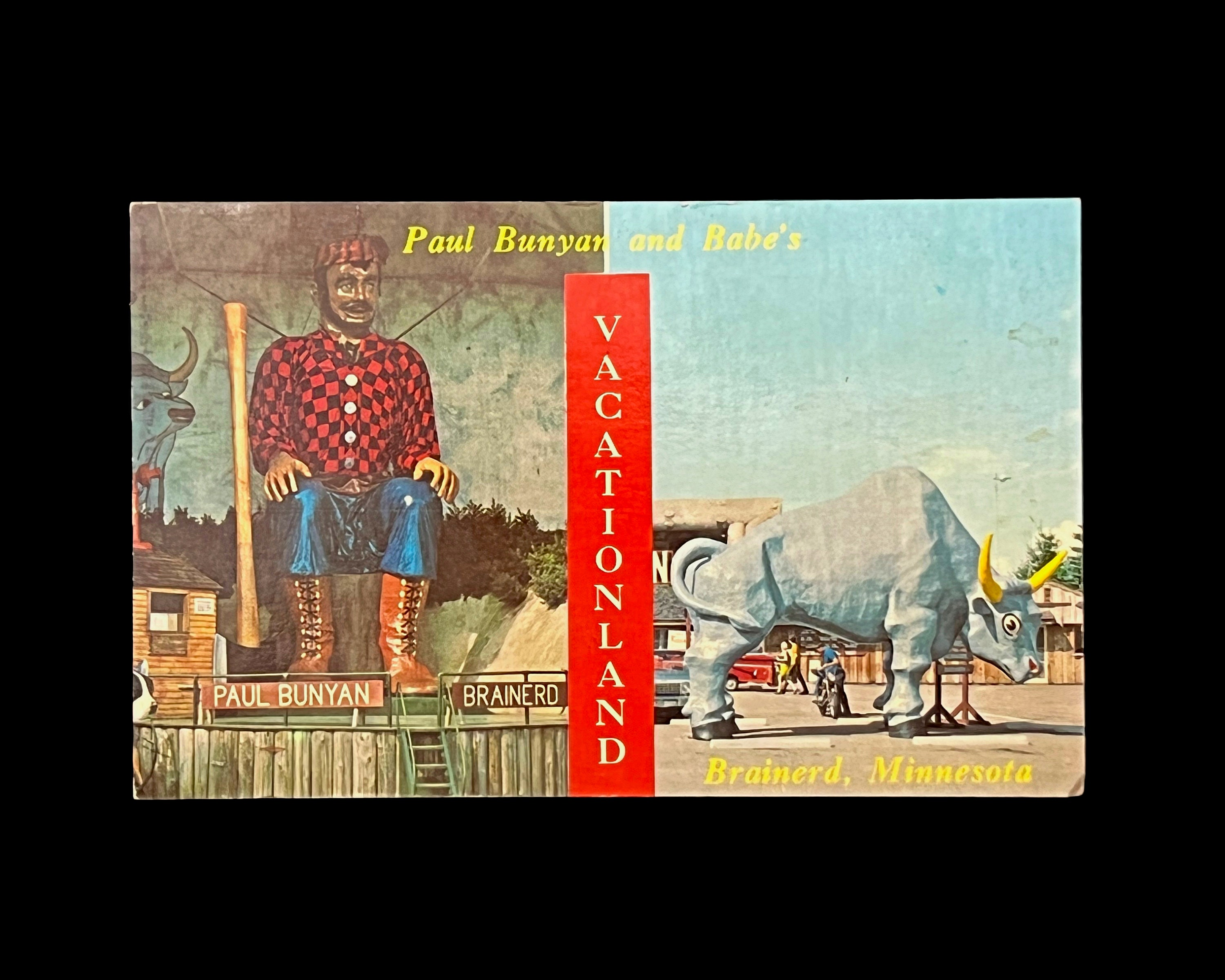 Vintage Postcard Paul Bunyan and Babes Vacationland Brainerd picture