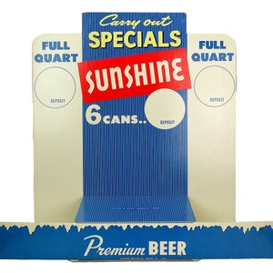 Vintage Sunshine Beer Reclame Kartonnen Display Lezen PA