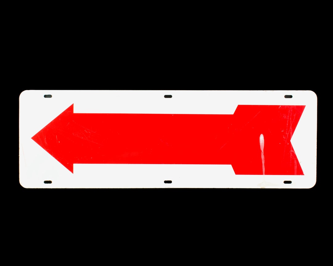 Vintage Red Arrow Metal Double Sided Sign Industrial Rusty Chippy 2/2 ...