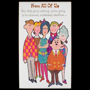 Vintage Card Retirando de All Of Us Ephemera Scrapbooking 60's 70's UNUSED Buena suerte y mejores deseos