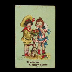 Cartolina d'epoca per augurarti una buona Pasqua Cartolina di Katharine Gassaway Tuck spedita 1909 USATA