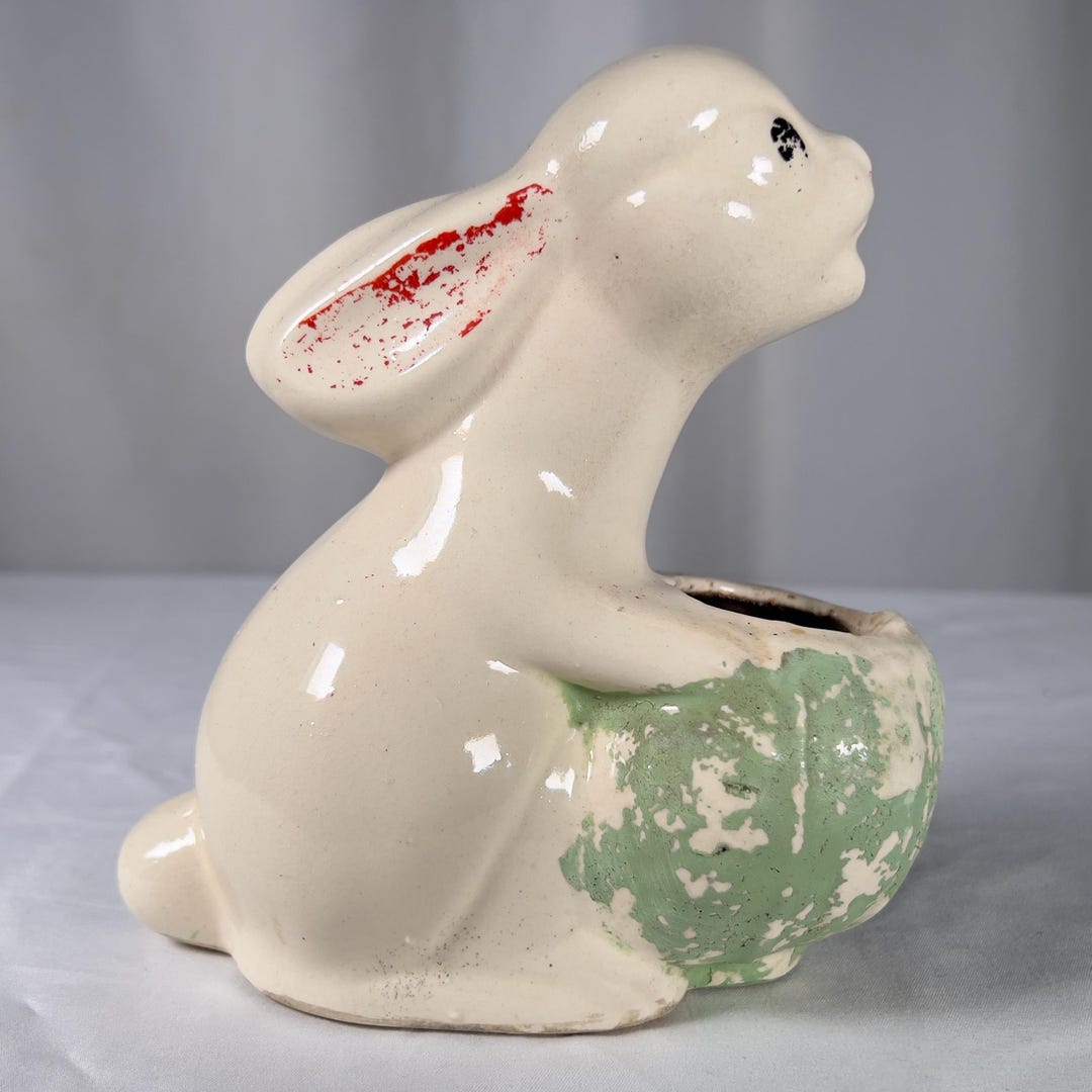 Vintage Bunny Rabbit Ceramic Planter Easter Spring Springtime - Etsy