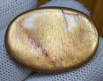Natural Rainbow lattice sunstone from tanzania loose gemstone for jewellery ,Size =29x21x5MM