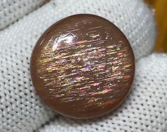 Natural Rainbow lattice sunstone from tanzania loose gemstone for jewellery ,Size =16x5MM