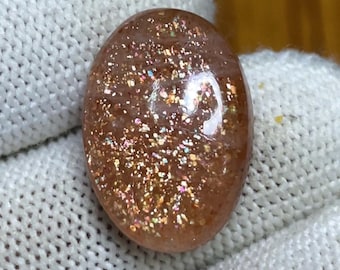 Rainbow Confetti Sunstone Cabochon | Tanzania Gemstone for Jewelry (20x14x6MM)