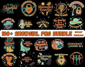 Showgirl PNG Designs Bundle, Glitter Text PNG: Showgirl Design, Showgirl Era PNG Bundle, In My Showgirl Era, Showgirl Life Digital