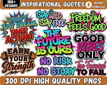 100+ Watercolor Inspirational Quotes Clipart png Bundle, Motivational PNG Images, Positive Sayings PNG, sublimation,instant Digital Download