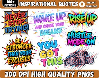 100+ Inspiration Quotes Png, Motivational Png Bundle, Positive Quote, Affirmation Png,Cute Inspirational, Saying Png, Funny Quotes.