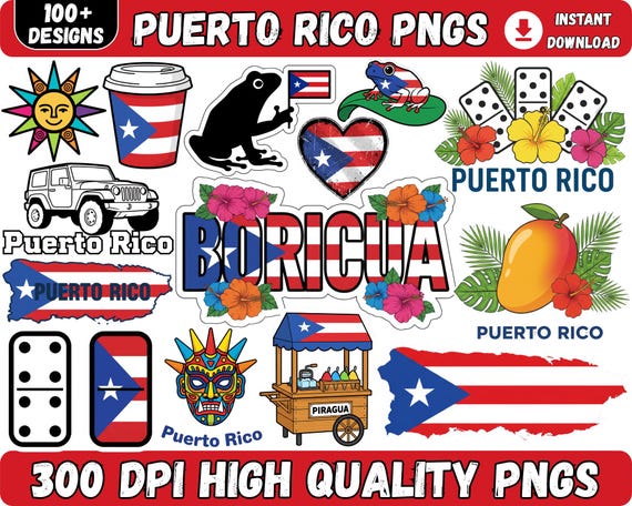 Puerto Rico PNG Bundle, Puerto Rico PNG,Latina Coqui png, Garita png, Puerto Flag png, Puerto Rican PNG Designs For Shirts  Instant Download
