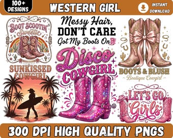 100+ CowGirl Png bundle, Cowgirl Aesthetic, Western Girl Png Bundle, Country Girl, Wild West, Pink Cowgirl Png, Commercial Use, Digital File