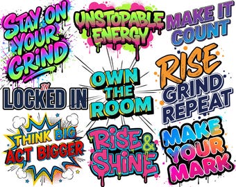 Inspirational Quotes Clipart Bundle Motivational Positive Sayings PNG Set 100 Designs, sublimation, instant Digital Download