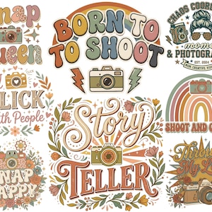 Photographer Png Bundle, Camera Png, Photography Shirt Designs Png, Photography Quotes Designs, Commercial use,Digital File,digital download