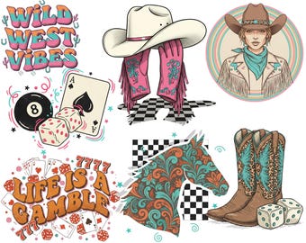Western Bundle png, Western Sublimation Designs, Retro Western png, Cowboy Cowgirl png, Country T-shirt Design, Howdy png, Rodeo png