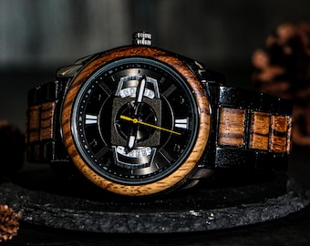 Custom Wrist Watch,Personalized Mens Wooden Watch,Engraved Watch, 1st Anniversary Gift For Boyfriend,Unique Gifts For Boyfriend,Gift For Him