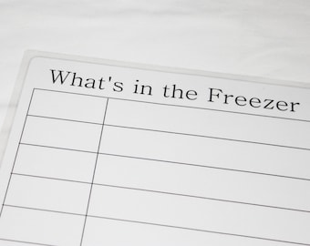 What's In The Freezer Dry Erase Planning Board - 10 blank spaces - ready to ship