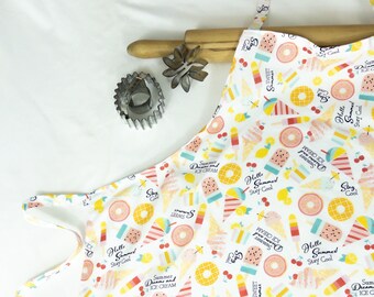 Popsicles and Ice Cream Treats Adult Apron - white - ready to ship