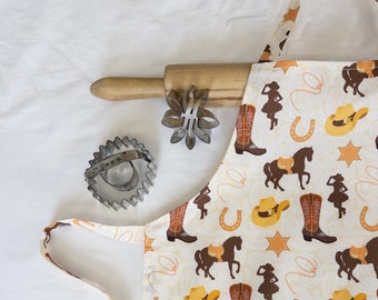 Cowgirl Hats Boots and Horses Child Apron - ready to ship