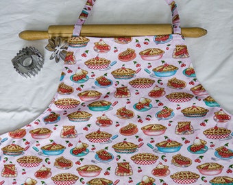 Plus Size Cherry Pies on Pink Apron - ready to ship