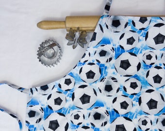 Soccer on Blue Adult Apron - ready to ship