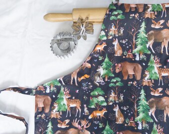 Adult Apron - Woodland Animals - ready to ship