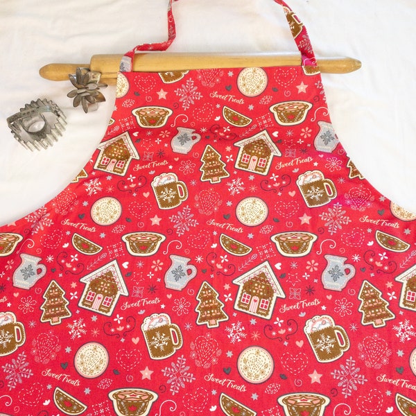 Plus Size Christmas Cookies and Gingerbread Houses Apron - ready to ship