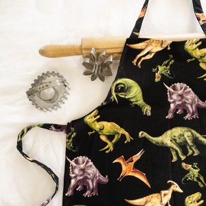 Jurassic Dinosaurs Child Apron ready to ship image 1