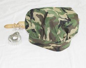 Camouflage Adult Chef Hat - Adjustable - ready to ship