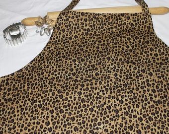 Plus Size Apron - Cheetah - ready to ship