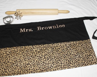 Personalized Cheetah Adult Apron - made to order