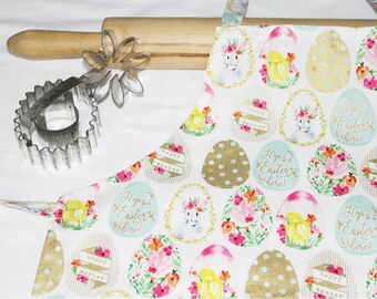 Easter Eggs and Chicks Child Apron - ready to ship