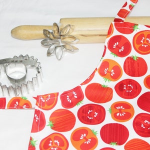 Tomatoes on White Child Apron - ready to ship
