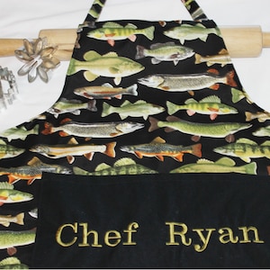 Personalized Freshwater Fish Youth Apron - made to order