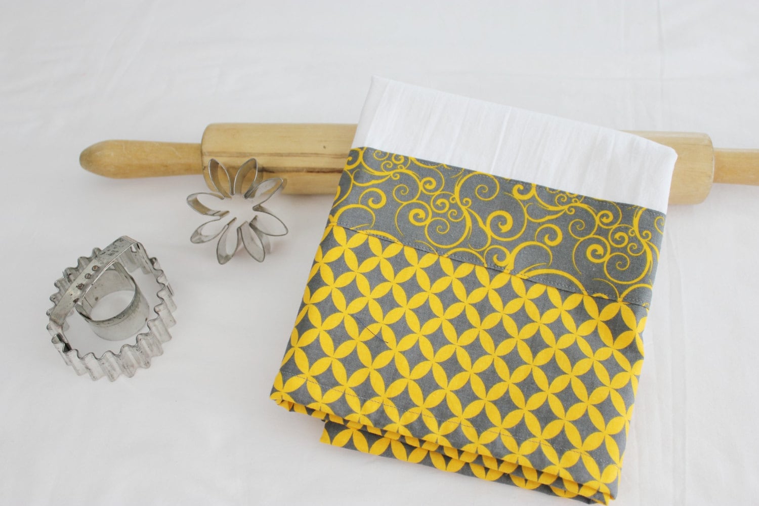 Gelbe und graue Diamanten & Strudel Mehl Sack Küchentuch | Etsy