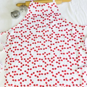 Cherries on White Adult Apron ready to ship image 2