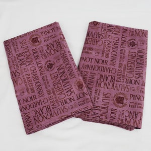 Wine Themed Words Cloth Napkins - Double Sided, Thick and Large - set of 2 - ready to ship