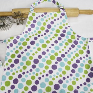 Infant White N Purple Dots Apron - ready to ship