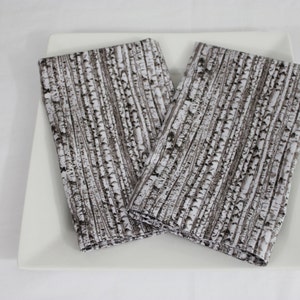 Rustic White Birch Bark Cloth Napkins - Double Sided, Thick and Large - set of 2 - ready to ship