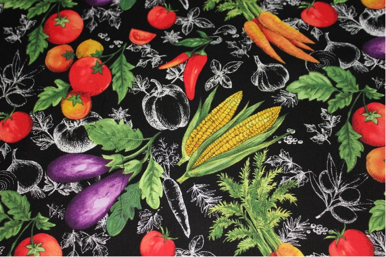 Plus Size Vegetable Harvest Apron ready to ship image 3