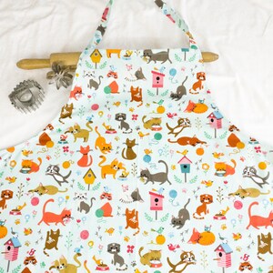 Plus Size Cats on Aqua Apron - ready to ship