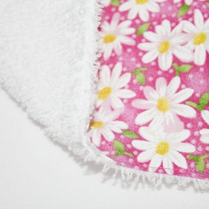 Daisies on Pink Toy Washcloth for pretend play - ready to ship