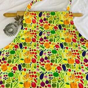 Plus Size Fruits and Vegetables on Green Apron - ready to ship