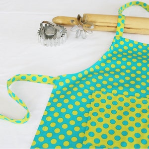 Aqua & Green Dot Child Apron