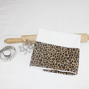 Wild Cheetah Decorated Flour Sack Kitchen Towel - ready to ship