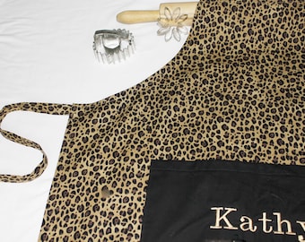 Personalized Wild Cheetah Adult Apron - made to order