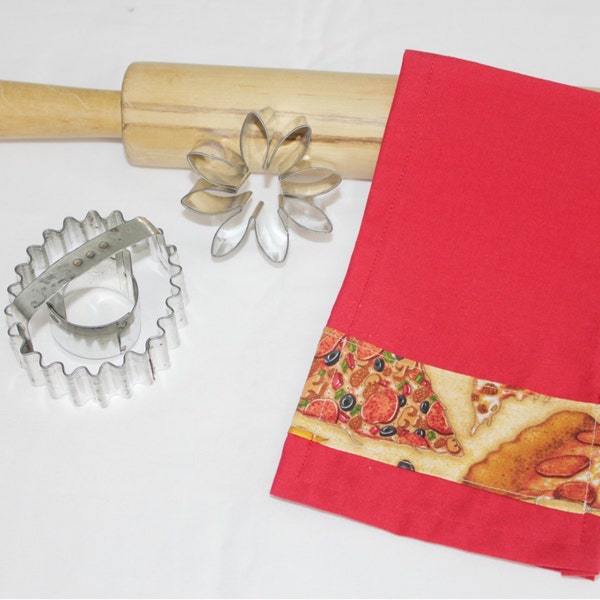 Pizza Child Size Toy Dish Towel for pretend play - ready to ship