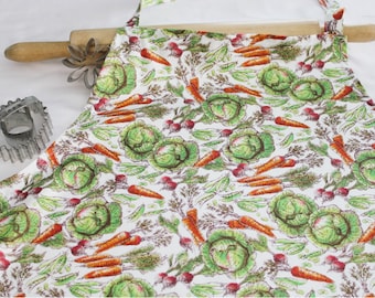 Plus Size Apron - Vegetables - ready to ship