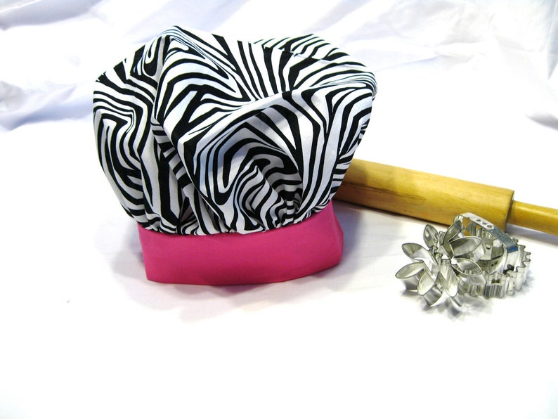 Zebra and Hot Pink Child Chef Hat Adjustable Ready to Ship Etsy