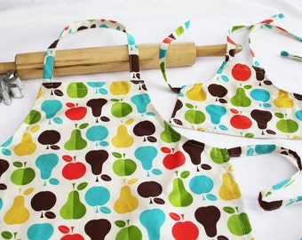 Healthy Cooking Doll and Child Matching Apron Set - ready to ship