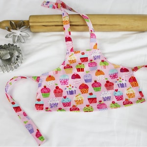 Gourmet Pink Cupcakes Doll Apron ready to ship image 1