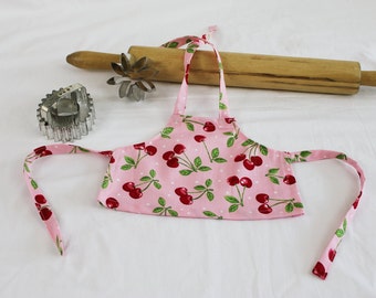 Retro Cherry Doll Apron - ready to ship